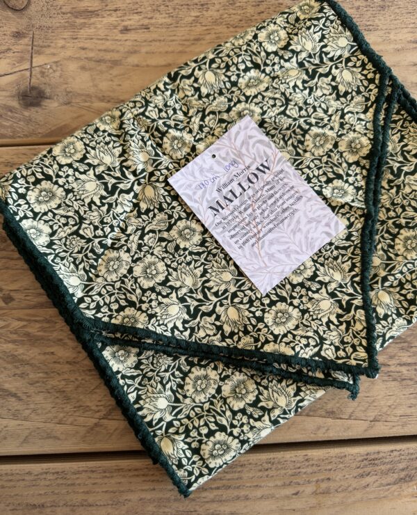 William Morris Mallow Forest Green Table Runner 180cm Long