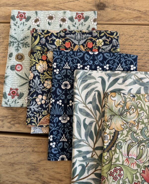 William Morris Cotton Fabric Bundle; perfect for quilting fat quarters and crafts! CF8