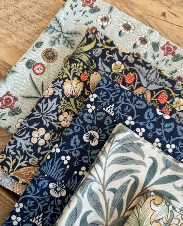 William Morris Cotton Fabric Bundle; perfect for quilting fat quarters and crafts! CF8